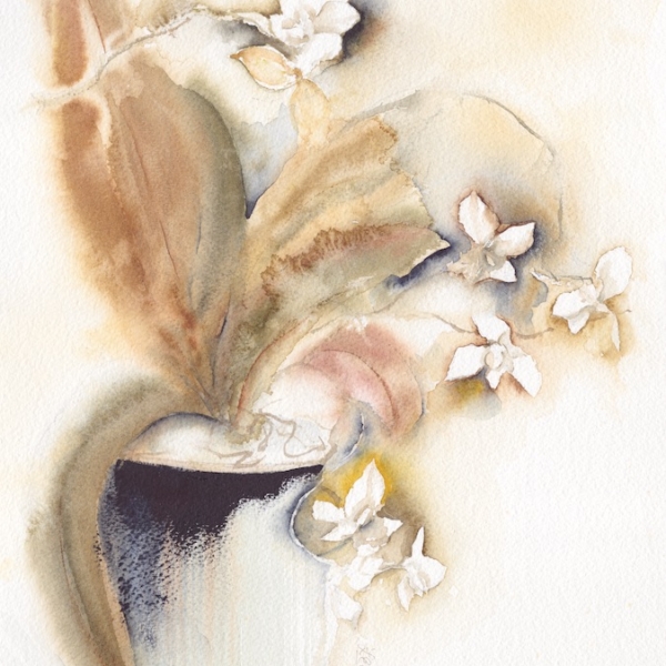 Fading Orchid by Zuzana Edwards, abstract floral painting