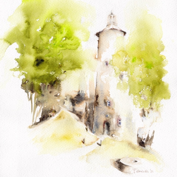 Shot Tower, Twickenham by Zuzana Edwards, fine art painting