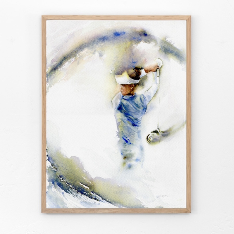 Ace by Zuzana Edwards, female golfer expressive contemporary painting