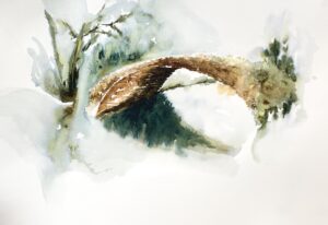 Bridge I by Zuzana Edwards, abstract watercolour landscape