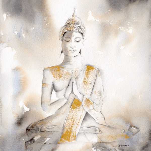 Budha, watercolour painting 12 x 16 inch (31 x 41 cm)