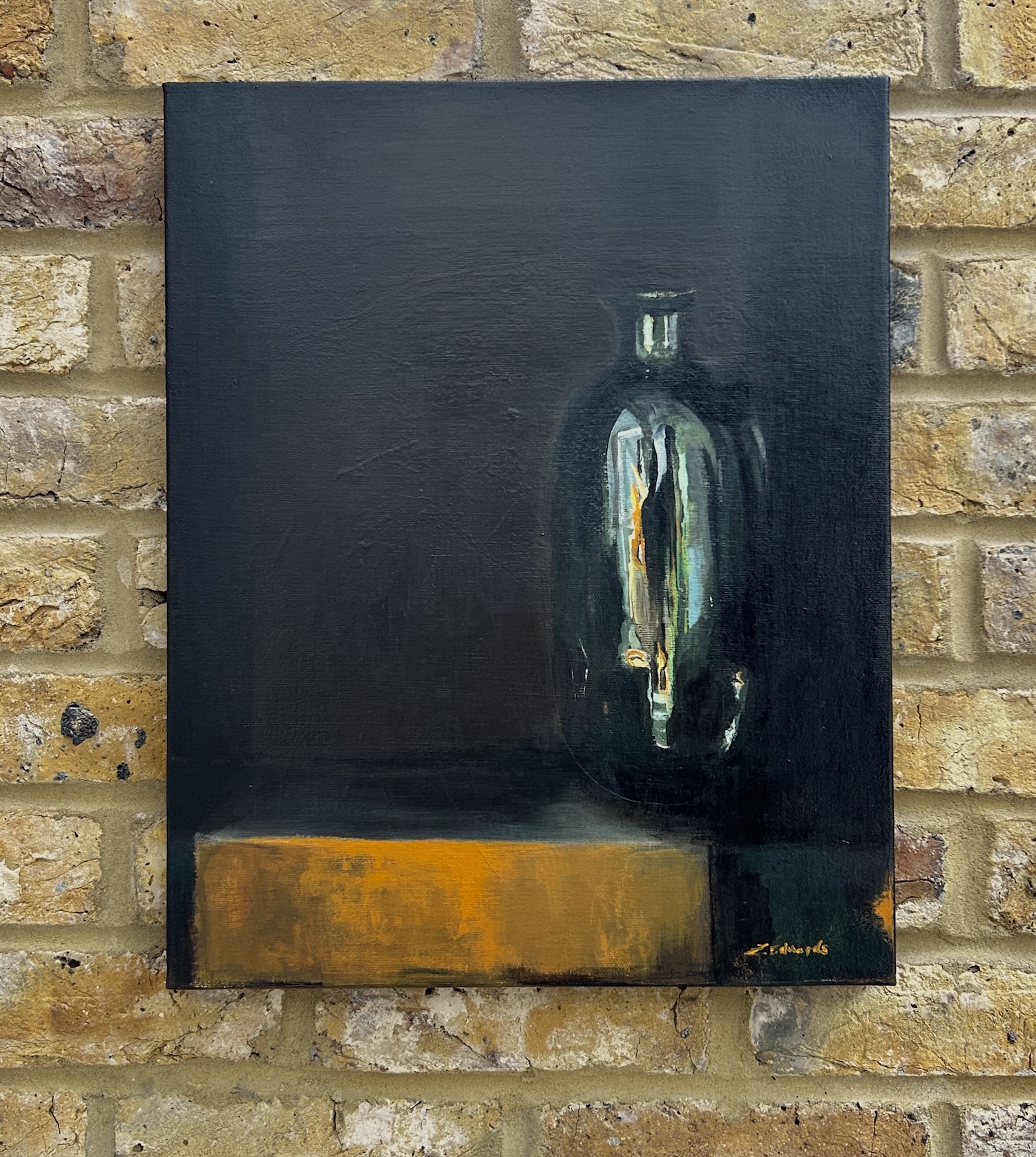 Glass Bottle by Zuzana Edwards, acrylic painting on canvas