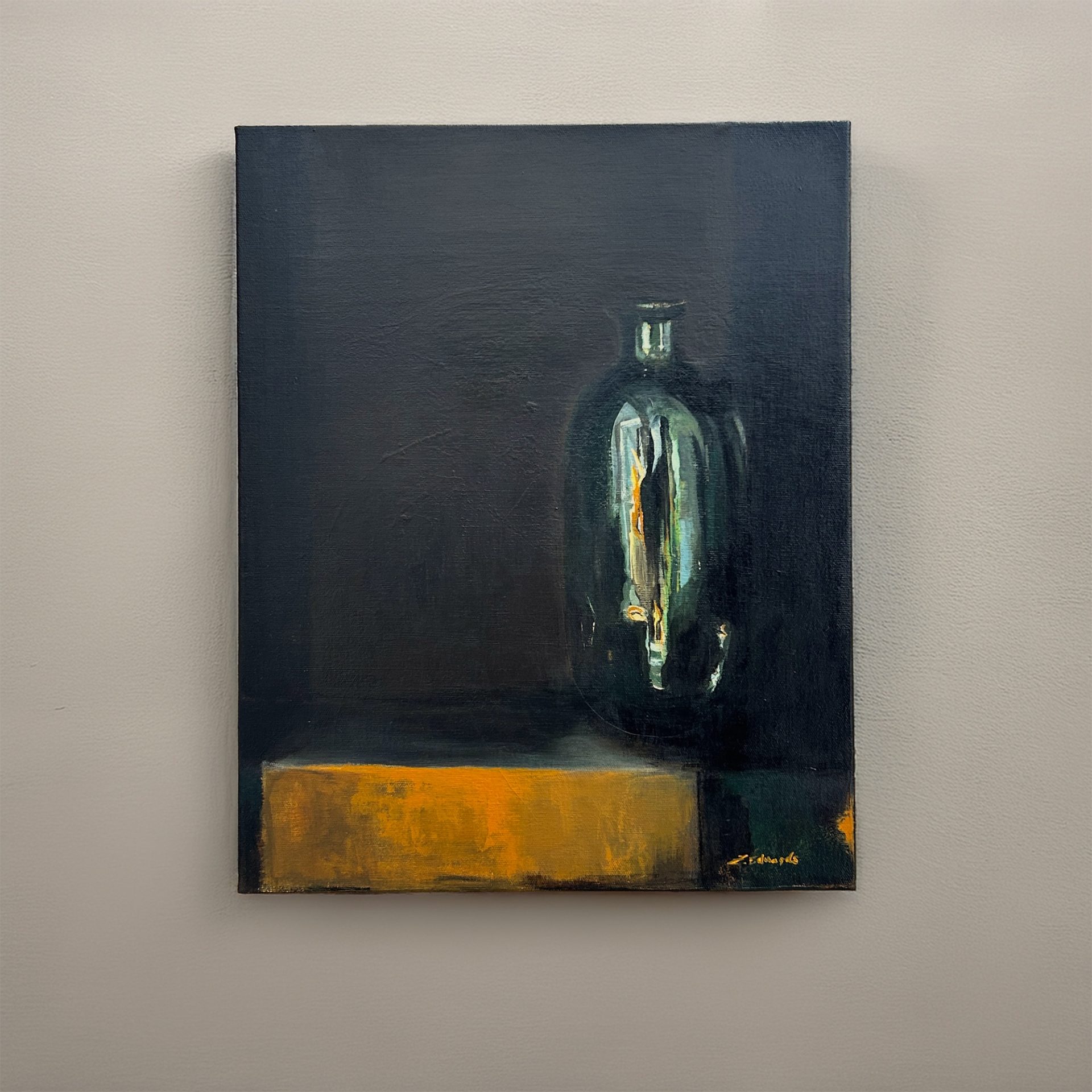 Glass Bottle by Zuzana Edwards, acrylic painting on canvas