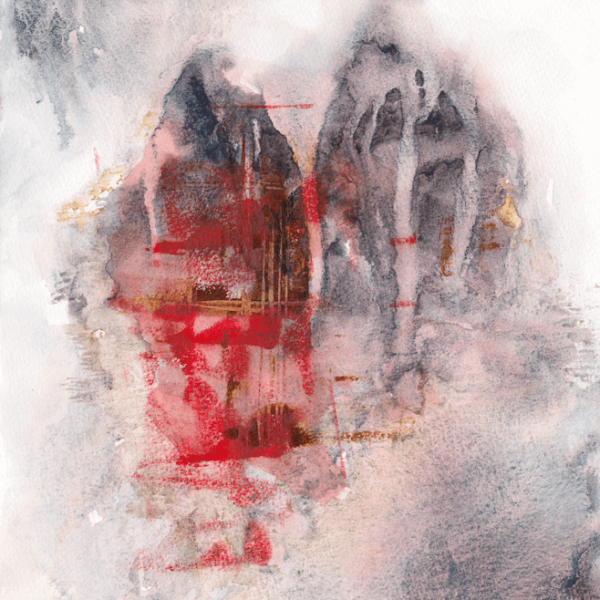 Heart Cave by Zuzana Edwards, Abstract watercolour painting