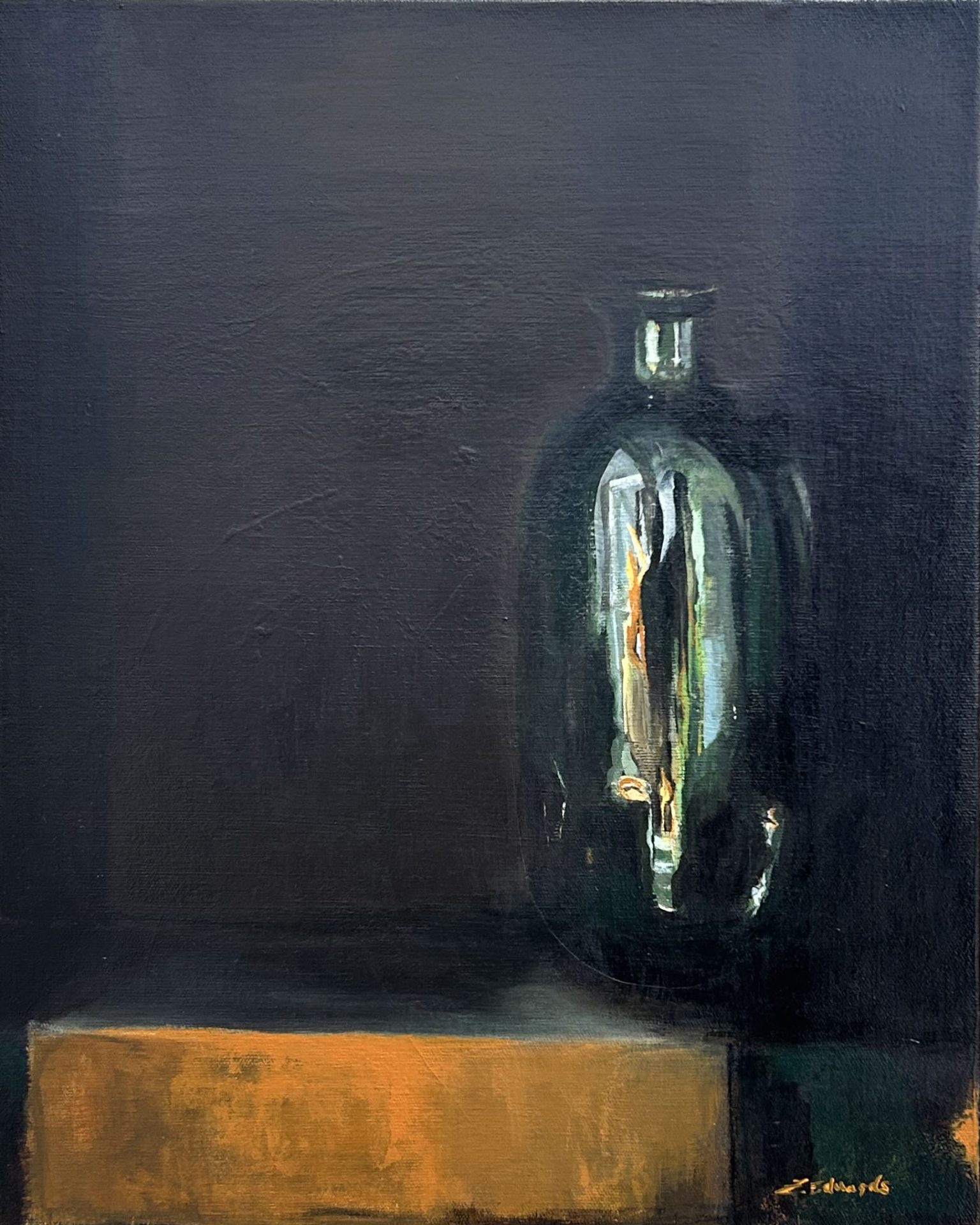 Glass Bottle by Zuzana Edwards, acrylic painting on canvas