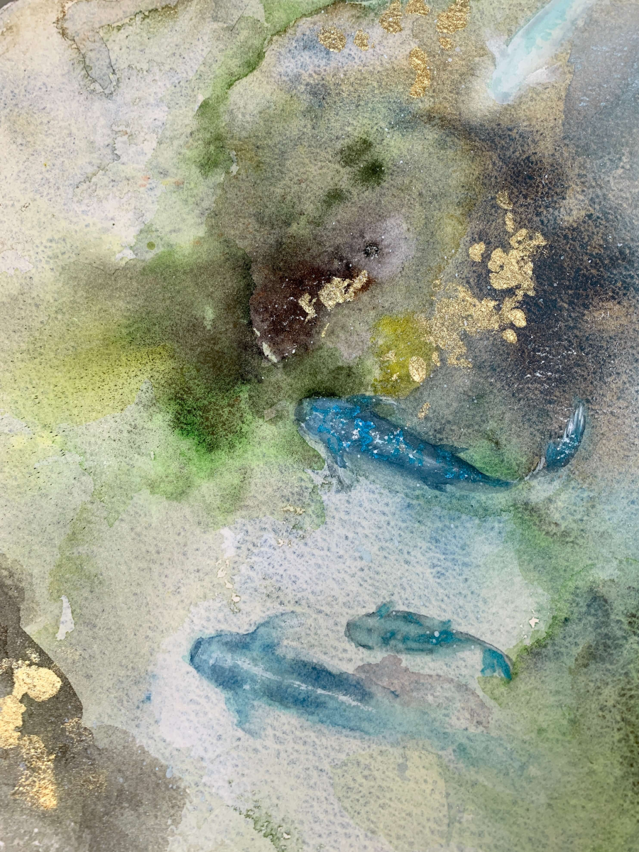 Blue Koi, original painting by Zuzana Edwards