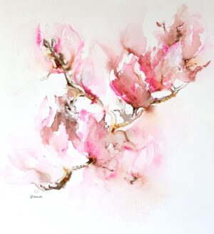 Magnolias abstract flowers by Zuzana Edwards