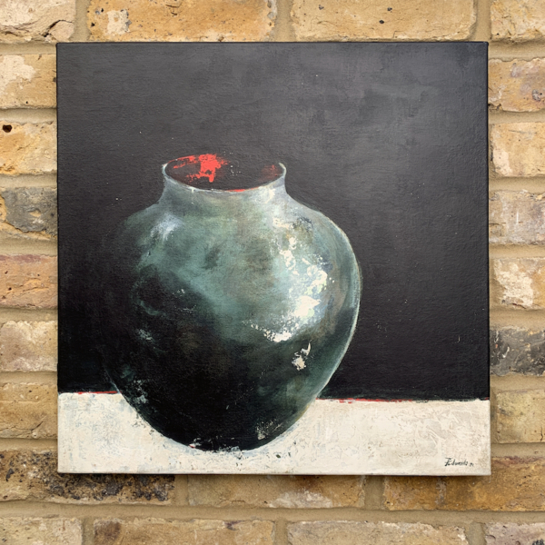 Green Pot, original painting by Zuzana Edwards